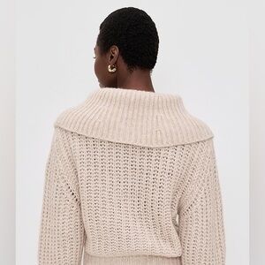 Miracle Cozy Ribbed Knit Off-Shoulder Sweater - Cream. Size M/L